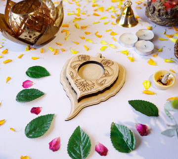 Hand Carved Edge Pre Mark Tea Light Patra